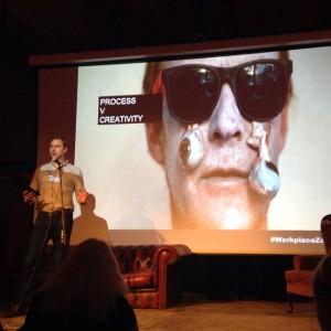Process vs. Creativity. Adam Graham speaking at the Workplace Zombies event