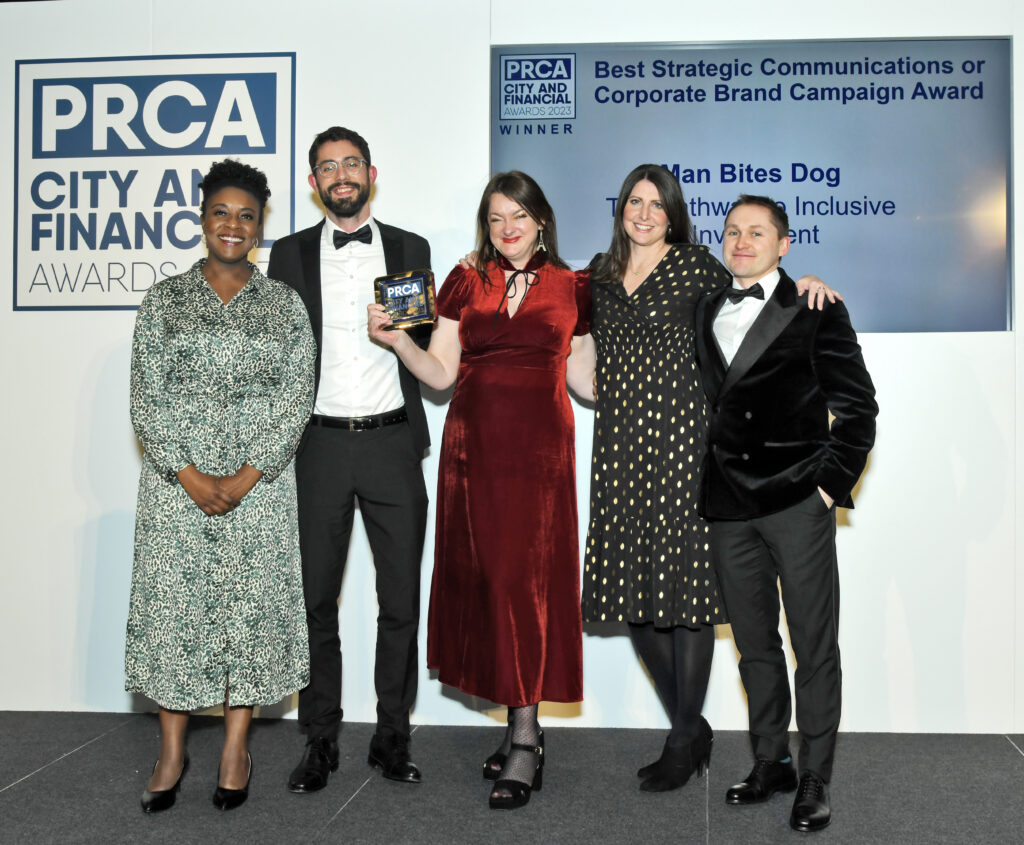 Thought leadership consultancy, Man Bites Dog, wins two PRCA City and Financial awards for their campaign, The Pathway to Inclusive Investment, with BNY Mellon