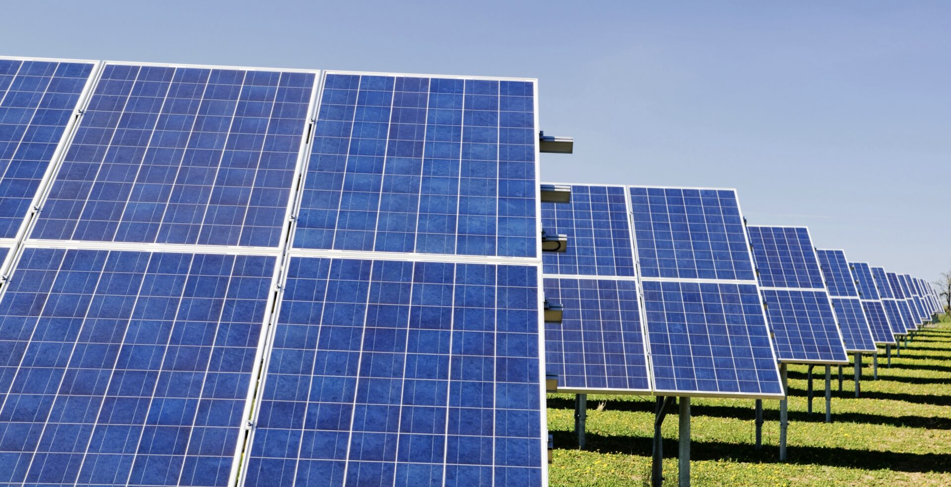 Solar panels in a field