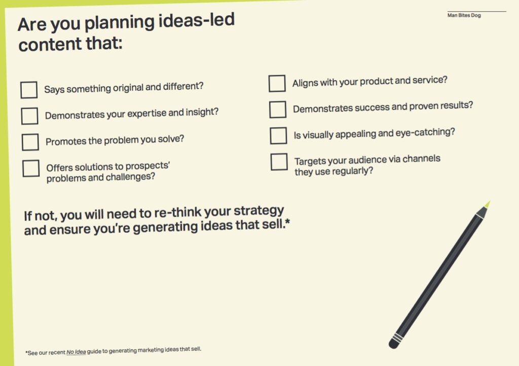 Checklist to ensure you are producing effective content marketing